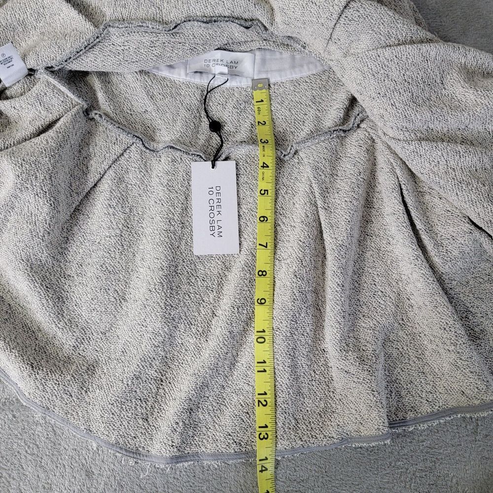 Derek Lam 10 Crosby Women's Gray Elastic Waist Side Zip Mini Ruffle Skirt Size 2 - Picture 8 of 9
